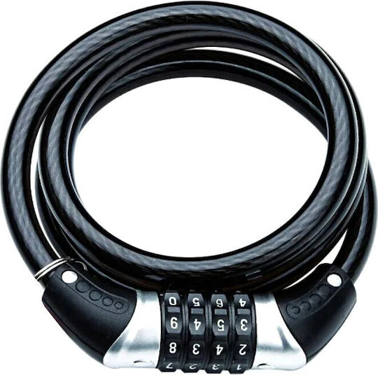 Goldenkey Κλειδαρια Ποδηλατου Με Συνδυασμο 150cmx8mm Μαυρη