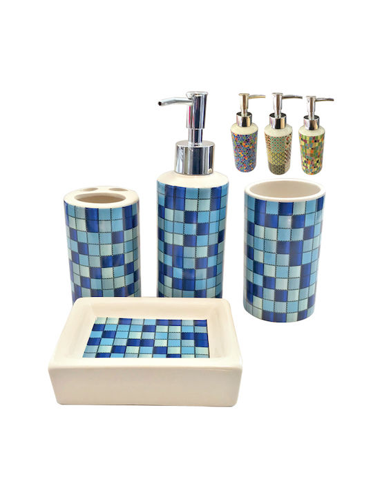 AGC Ceramic Bathroom Accessory Set Multicolour 4pcs