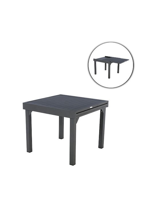 Τραπέζι Εξωτερικού Χώρου Αλουμινίου Επεκτεινόμενο Graphite 90(+)x90x75.5εκ.