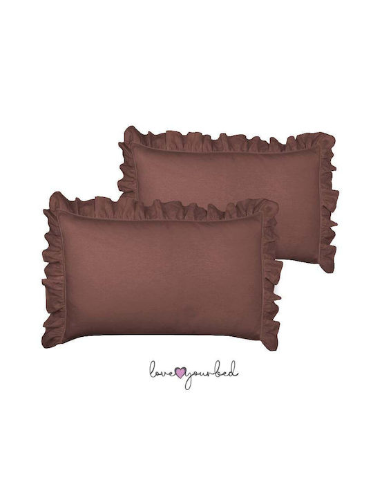 Isadore Lorraine Kissenbezug-Set Coffee 50x70cm.