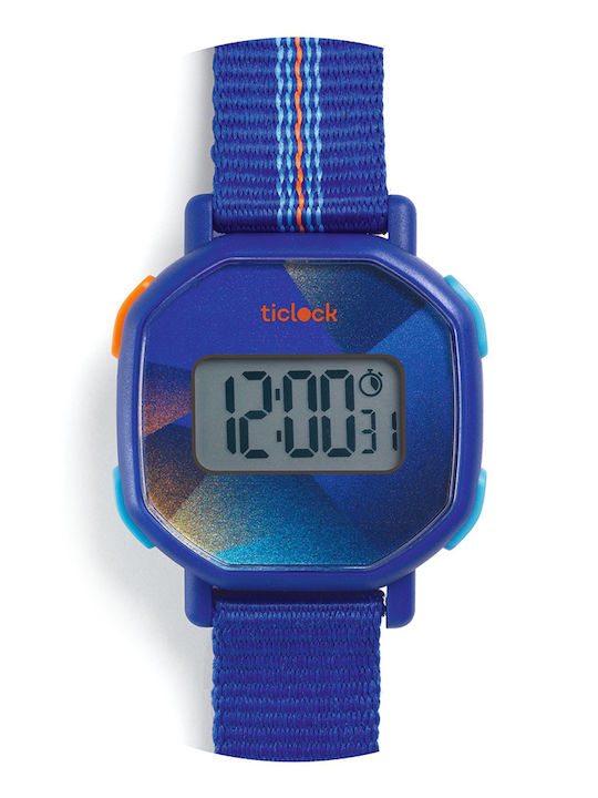Djeco Kinder-Digitaluhr mit Kautschuk/Plastikarmband Blau