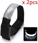 2pcs Led Night Running Armband Outdoor Cycling Jogging Arm Strap Bike In Silver