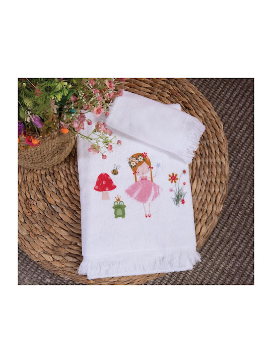Nef-Nef Homeware Σετ Βρεφικές Πετσέτες 2τμχ Fairy World Λευκές Βάρους 420gr/m²