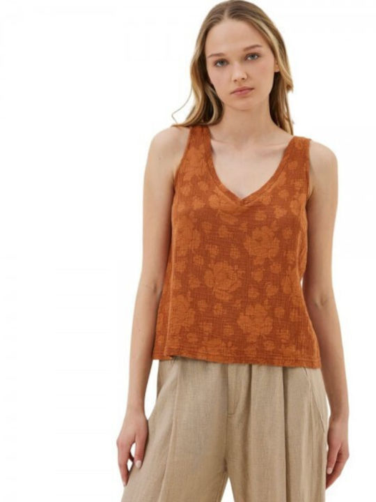 Namaste Damen Bluse Ärmellos Braun