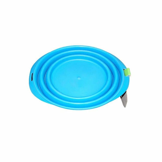 Georplast Klappbar Schalen aus Silikon Futter & Wasser für Hund & Katze 700ml in Hellblau Farbe
