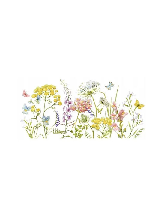 Decorative Wall Sticker For Living Room And Bedroom Country Flowers Self-Adhesive 60 X 30 Cm Original Deals