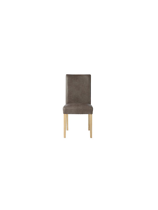 Dining Room Artificial Leather Chair Beige 47x51x104cm