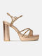 High Heel Sandals With Square Heel Copper Heel