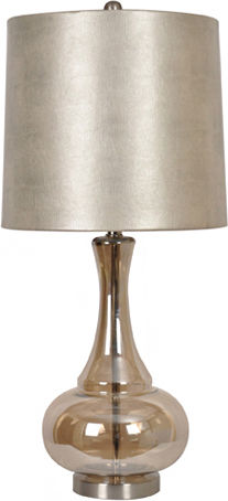 Glass Table Lamp with Silver Shade and Transparent Base