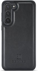 Carcasă neagră Samsung Galaxy S24 5G Dg.ming Pu Leather Shockproof Series din plastic dur cu căptușeală din piele ecologică