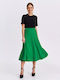 Make your image Midi Skirt in Green color