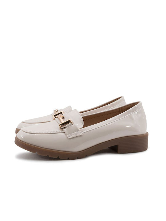 Love4shoes Women's Loafers in Beige Color