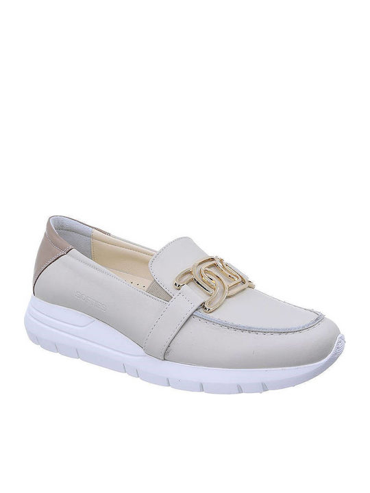 Softies Δερμάτινα Γυναικεία Μοκασίνια Off White