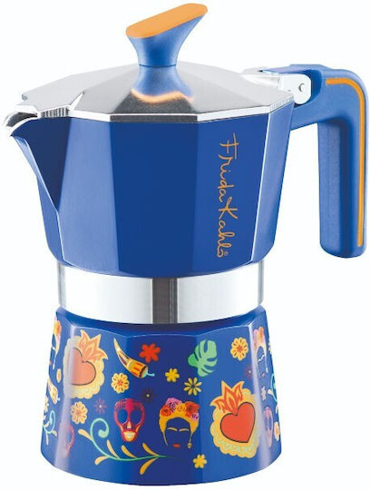 Pedrini Mymoka Stovetop Espresso Pot 3 Cups Blue