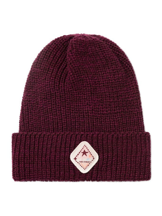 Beanie Unisex Σκούφος Πλεκτός σε Μπορντό χρώμα