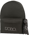 Polo Σχολική Τσάντα Πλάτης Γυμνασίου - Λυκείου σε Μαύρο χρώμα 2024