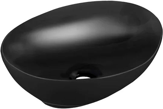 Laveo Desna Aufgesetztes Waschbecken Porzellan 41x33x14cm Black