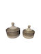 InTheBox Set Decorative Baskets Plastic with Cap and Handles Black 30x30x25cm 2 Pieces