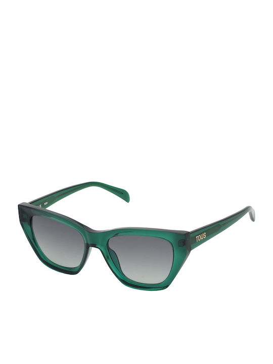 Tous Women's Sunglasses with Green Plastic Frame and Gray Gradient Lens TOB85 0G61