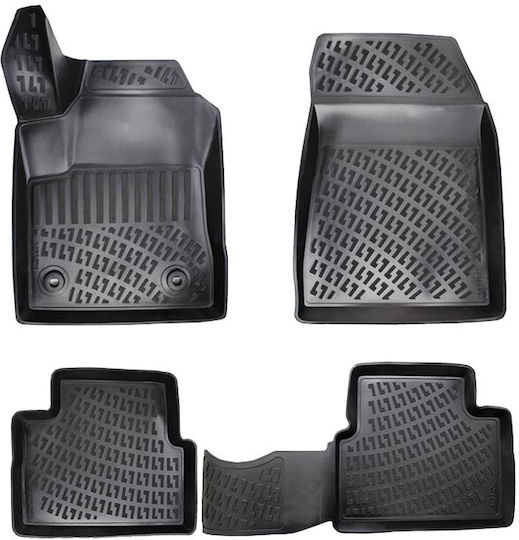 Carro Set of Front and Rear Mats 4pcs Tray Type for Alfa Romeo Giulietta 2019+ Black
