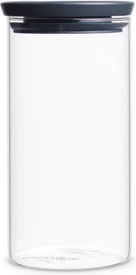 Brabantia Βάζο Γενικής Χρήσης με Καπάκι Γυάλινο Γκρι 1100ml
