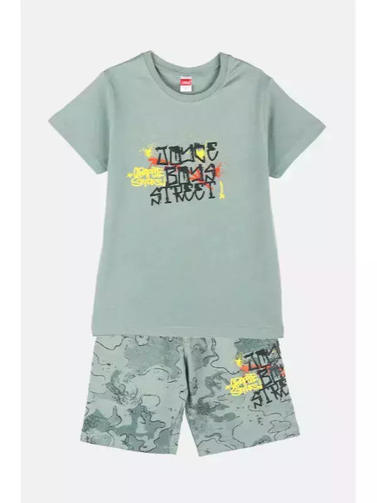 Joyce Kinderbekleidungsset mit Shorts Khaki 2 Stück