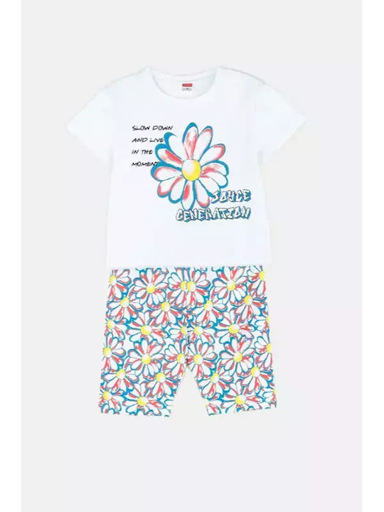 Kinder-Set mit Leggings Sommer 2Stück Weiß