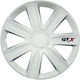 Set Capace De Roți Auto Cricem Gtx Carbon 4 Bucăți Alb 15''