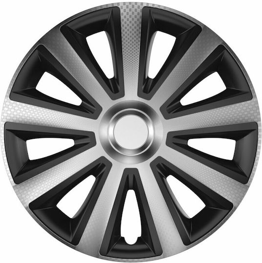 Комплект покривала за джанти Cridem Aviator Carbon 4бр - сребристо/черно - 16''
