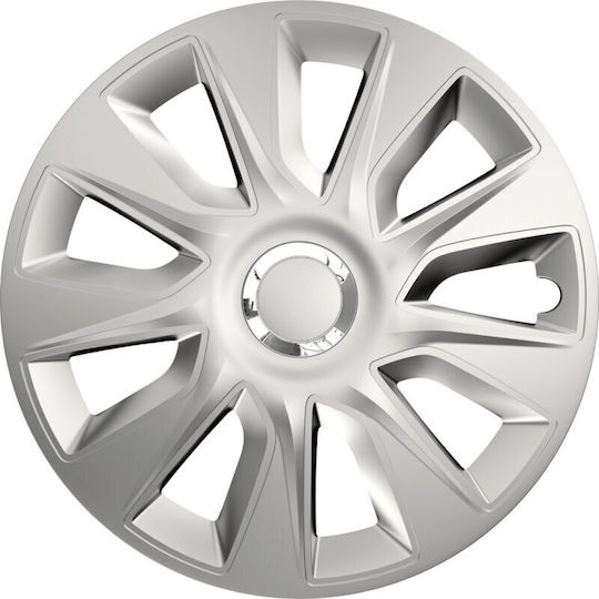 Set Capace De Roți Auto Cridem Stratos Rc 4 Bucăți Argintiu Cromat 14''