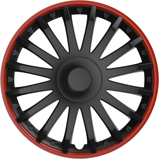 Wheel Covers Set Cridem Crystal Ro 4pcs - Black/red - 14''