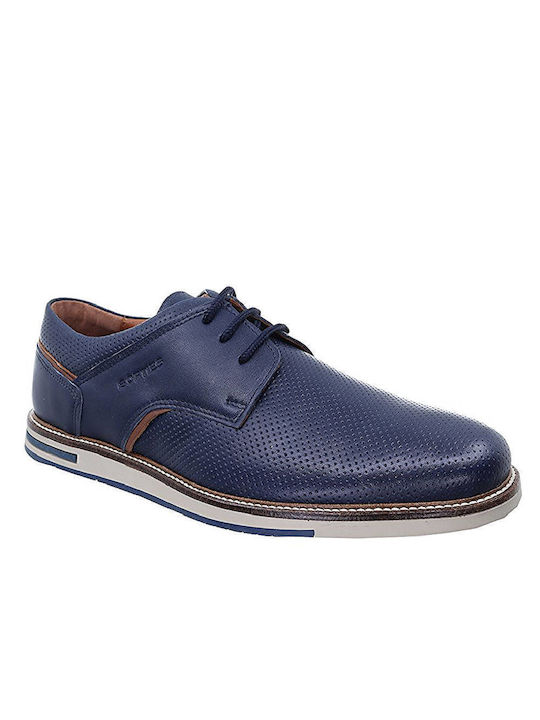 Softies Men's Anatomic Leather Casual Shoes Blue