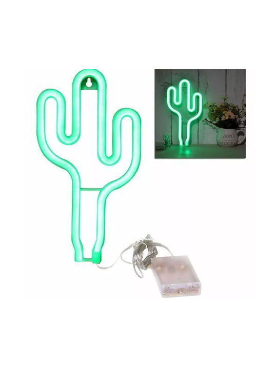 Decorative Lamp Cactus Neon Battery Green