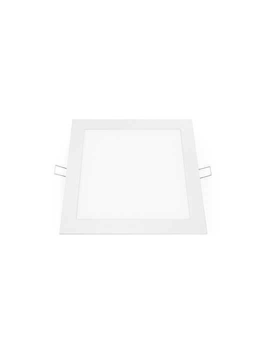 Aca Τετράγωνο Χωνευτό Σποτ με Ενσωματωμένο LED και Ψυχρό Λευκό Φως σε Λευκό χρώμα 22.3x22.3cm