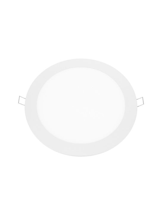 Aca Rotund Metalic Spot Încorporat cu LED Integrat și Lumină Alb Rece Alb 22x22cm. 1buc