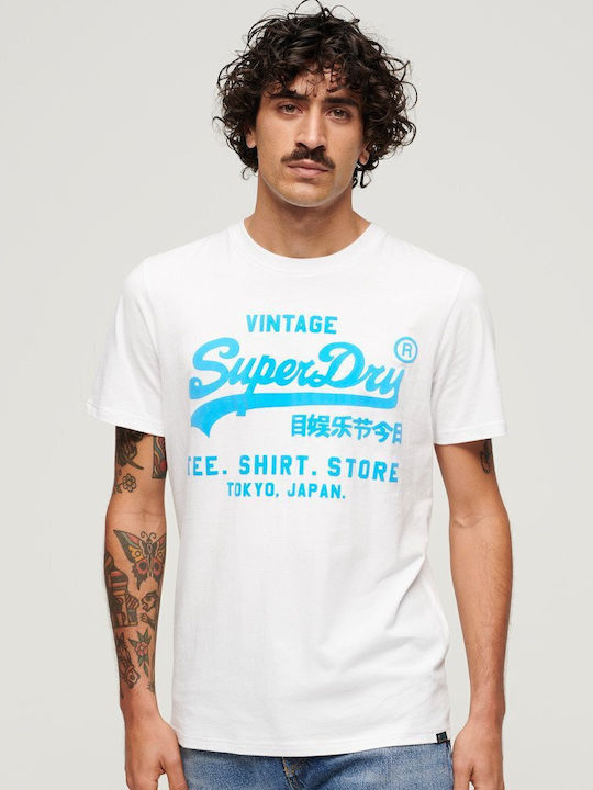 Superdry Herren T-Shirt Kurzarm Weiß