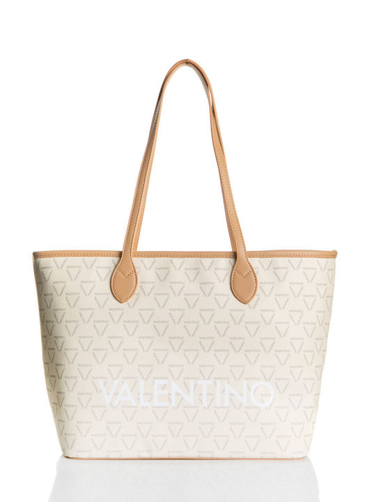 Valentino Bags Γυναικεία Τσάντα Shopper Ώμου Εκρού