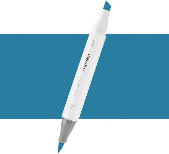 Ohuhu Honolulu Brush & Chisel Antwerp Blue B290 Drawing Marker 6mm Double Tip