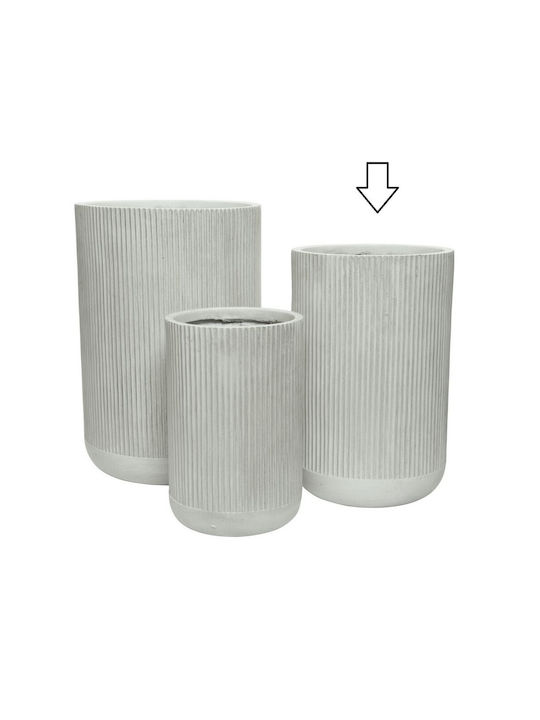 Kaemingk Planter Ceramic White 30x30cm.