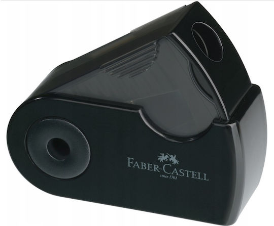 Faber-Castell Sleeve Пластмаса Тройна Острилка Черна с Гума 1бр