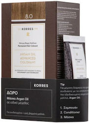 Korres Arganöl Advanced Colorant 8.0 Blondes Licht & Geschenk Arganöl Maske für nach dem Färben in Sondergröße, 40ml