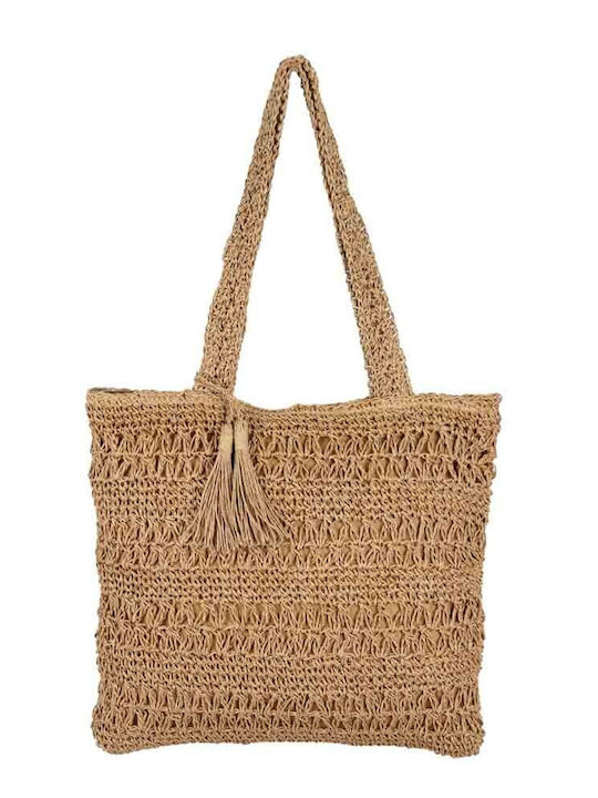 Aquablue Straw Beach Bag with Ethnic design