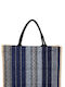 Aquablue Fabric Beach Bag with Ethnic design Blue