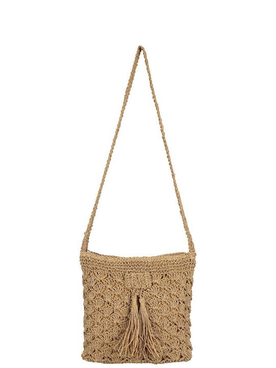 Aquablue Straw Beach Bag with Ethnic design