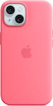 Apple Umschlag Rückseite Silikon Rosa (iPhone 15)