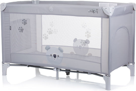 Chipolino Capri Playpen with Mattress Koala Grey 125x65cm