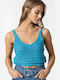 Women's Crop Top Cotton with Straps Light Blue