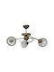Heronia Ceiling Mount Light 50cm Bronze with Socket E27 with Crystals