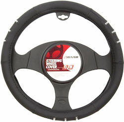 Elegance Steering Wheel Cover - Ø 37-39 Cm- Black/chrome
