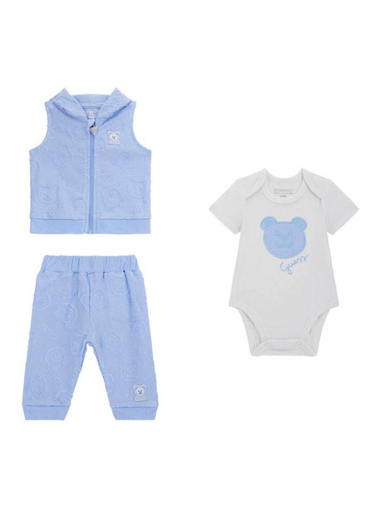 Guess Baby Bodysuit Set Light Blue